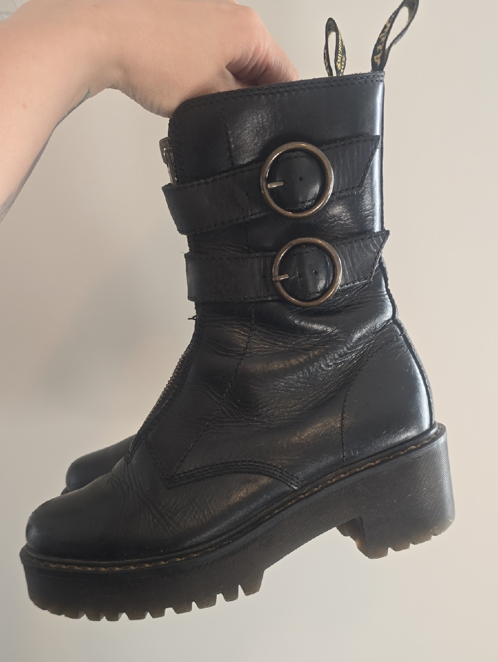 Dr Martens Tamela Women’s Black Leather Buckle Ankle Boots - Picture 4 of 10